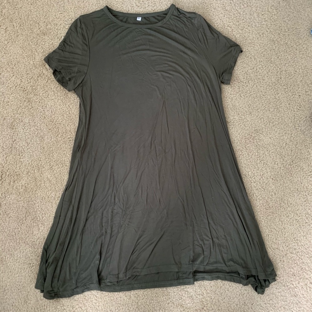 army green casual dress